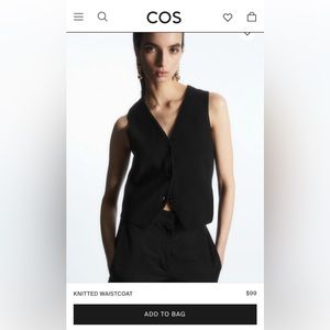 COS waistcoat black xs